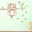 cute cat butterfly tree branch wall stickers for kids rooms home decoration R4A3