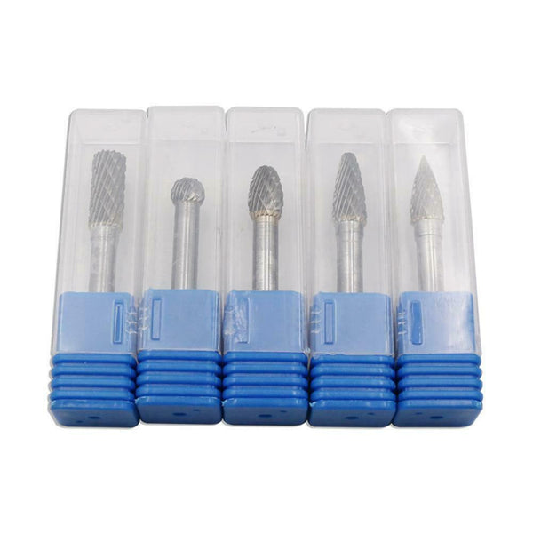 5pcs/set Tungsten Carbide Rotary File Burr Rasp Drill Grinding Wood Grinder A#S