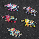 10Pcs Mini Colorful Enamel Elephant Connectors For DIY Bracelet Necklace Making