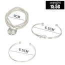 3pcs/set Knot Beads Open Hand Chain Women Wafer Pendant Bracelet Jewelry