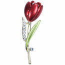 Rhinestone Tulip Brooch Dripping Flower Brooch Accessories(Red) A9X7