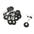 10 Pcs 6 in 1 Size L Black Rubber Oval Stopper Fishing Bobber Float W3H5