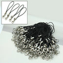 Wholesale 100 x Black Cell Phone Charm Nylon Lanyard Cords With Lobster Clasp
