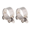 2x Motorcycle Exhaust Clamp / Clip / Bracket / Banjo Stainless Steel 36-39mm