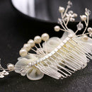 Romantic Wedding Hair Accessories For Bride Elegant Flower Plant With Rhine
