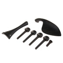 1 Set Wooden Violins DIY Chin Rest Tailpiece Endpin Tuning Keys Black
