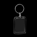 10x Acrylic Blank Clear Keyrings Rectangle Photo Holder Keychain 38x25mm