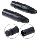 1pair Male Female 3-Pin XLR Microphone Audio Cable Cannon Plug Connecto_