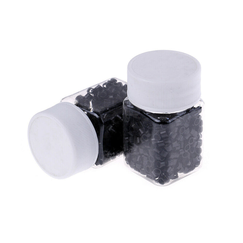 500Pcs 4mm silicone lined micro rings links beads for human hair extensions BX