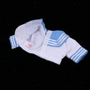Handmade Cute College Style Shool Uniform Blue Pleated Skirt Tops Stocking For