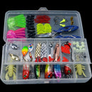 109Pcs Fishing Lure Minnow/Popper/Wobbler Spoon Metal Lure Soft Bait Fishin T9Q9