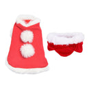 Christmas Cloak&Scarf Costume Set With Bells Pet Clothes Apparel L