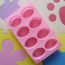 8-Cavity Oval Shape Soap Mold Silicone Chocolate Mould Tray Homemade Making DIY