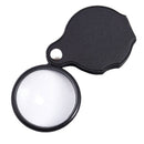4X Round Shape Foldable Pocket Spiegel Magnifying Glass Black T9H5