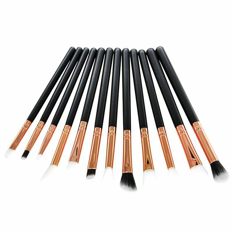 12 pcs Pro Makeup Brushes Set Foundation Powder Eyeshadow Eyeliner Lip Brus E7U9