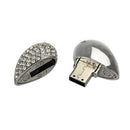 Diamante Heart Pendant Chain USB 2.0 4GB 4G Flash Memory Stick Pen Drive