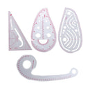 4 Pcs Sewing Ruler Set Metric Ruler Set French Curve Pattern Grading RulerB Hn