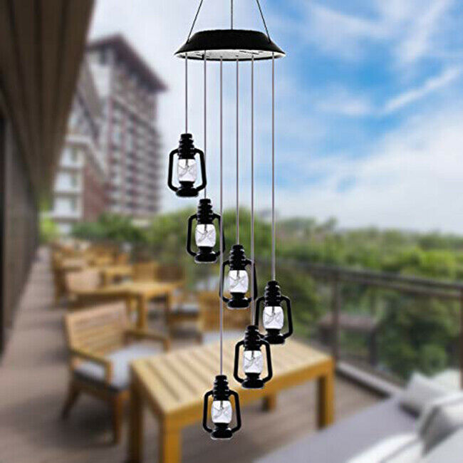 Changing Solar Powered Lanterns Wind Chime Wind Mobile LED Light, Gzero Spi F5J2