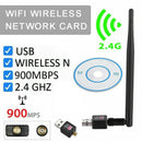 900Mbps Wireless USB Wifi Adapter Dongle Dual Band 2.4G/5GHz with Antenna 802.11