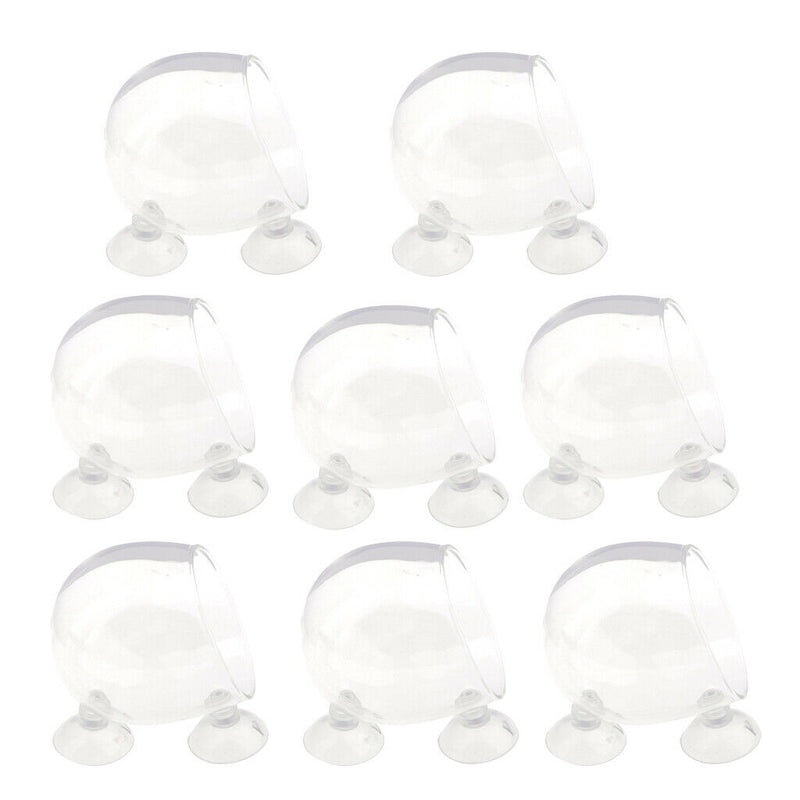 8Pcs Aquatic Plant Crystal Glass Cup Pot for Aquarium Fish Tank Plant Holder