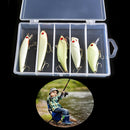 5x Fishing Lure Bait Kit Luminous VIB Popper Crank Minnow Pencil Glow Lures OE