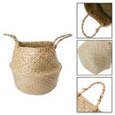 Seagrass Belly Basket Storage Plant Pot Foldable Nursery Laundry Bag Room Decor*