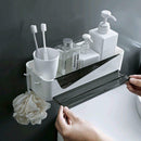 Perforated Storage Rack Shelf Wall-mounted Supplies For Home Bathroom Sink White