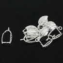 10 SP Leaf Shape Pinch Clip Bails Beads 20x10mm A4P1