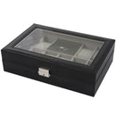 11-grids Faux Leather Watch Jewelry Display Storage Box Black