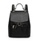 Leather Women Casual School Bags Shoulder Handbag Travel Backpacks (Black)