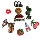 12pcs Lipstick Tower Embroidered Sew/Iron on Patchs Appliques For Bags DIY