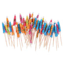 50x Tropical Drink Umbrellas Paper Cocktail Party Parasol Food Dessert Stick