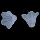 200 White Lily Flower Frosted Acrylic Beads 14x10mm