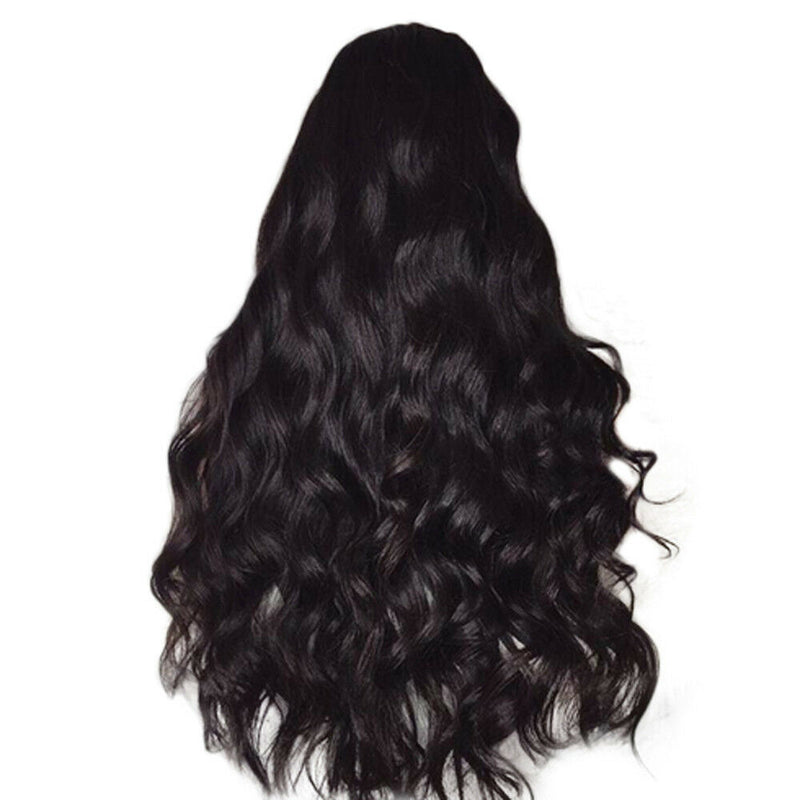 Black Curly Wavy Brazilian Remy Human Hair Body Wave Lace Front Human Hair Wig D