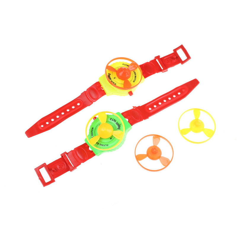 Funny Toys Flying Saucer Plastic Watch Toys Spinning Top Creative Gift Game T FT