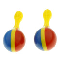 Pack of 2 Colorful Plastic Hand Percussion Maracas Band Party Accompaniment