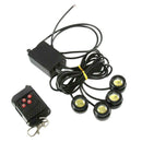 4in1 White Eagle Eye LED Car SUV Strobe Warning Grille Light DRL &Remote Control