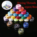 25pcs/Set Bobbins Sewing Machine Spools Case With Colorful Sewing Thread