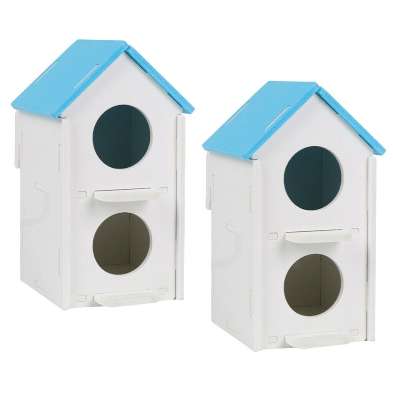 2X 2 Layer Bird Breeding Box Bird House Outdoor Garden Decorative Pet Birdhouse