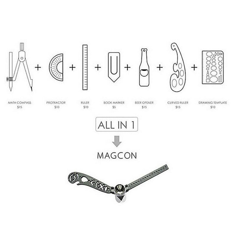 Versatile Drawing Tool Ruler Mini Compass For Designers Artists Architects