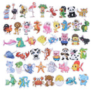 50Pcs Cute cartoon animal DIY scrapbook suitcase laptop guitar bike stickers FT