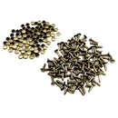 100 Sets Double Caps Studs Dome Rivets Leathercraft DIY Crafts 6x10mm Bronze