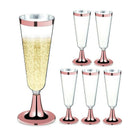 6Pcs Disposable Plastic Red Wine Glass Champagne Flutes Glasses Cocktail Pa M9M6