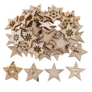 100PCS WOODEN WHITE CHRISTMAS CRAFT STAR SHAPES WOOD GIFT TAGS EMBELLISHMENTS