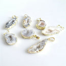 1pc Natural Druzy Rock Crystal Pendant Necklace Quartz Agate Geode Stone Gems