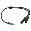 12" Universal Male to 2 Female Splitter Extension Radio AM/FM Antenna Cable