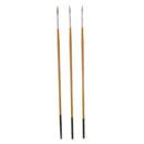 3pcs Wood Handle Round Pointed Tip Paint Brush for Nail Art Face Painting