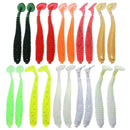 20pcs 2g/7.5cm T-tail Soft PVC Worm Fishing Lures 10 Colors Swim Baits