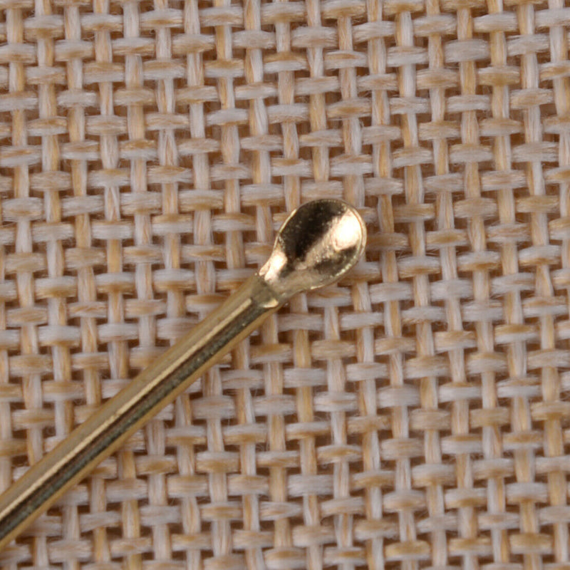 2.9"Small Curio Chinese Bronze Exquisite Stripe Earpick Pendant Statue Curette