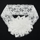 Infants Toddlers Lace Headband with Flower for Age 0~5 Baby Girls --- White Z7M9